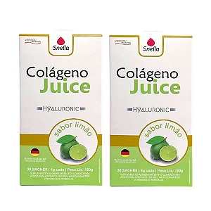 Colágeno Juice Hyaluronic  - Sabor Limão - Kit c/ 2 Caixas