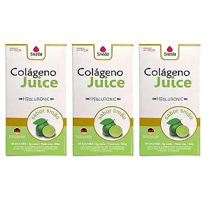 Colágeno Juice Hyaluronic  - Sabor Limão - Kit c/ 3 Caixas
