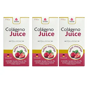 Colágeno Juice Hyaluronic  - Sabor Morango - Kit c/ 3 Caixas