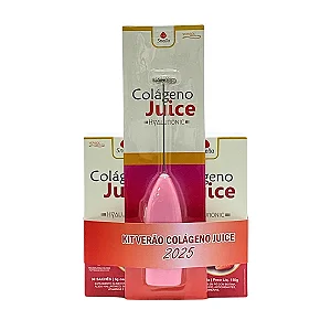 Colágeno Juice Hyaluronic  - Sabor Morango - Kit c/ 2 Caixas + Mini Mixer de Brinde