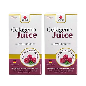 Colágeno Juice Hyaluronic  - Sabor Framboesa - Kit c/ 2 Caixas