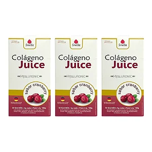 Colágeno Juice Hyaluronic  - Sabor Cranberry - Kit c/ 3 Caixas
