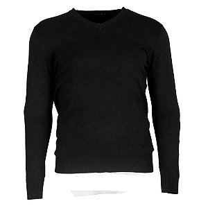 Suéter Delkor Plus Size Gola V Preto Masculino