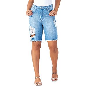 Bermuda Doce Trama Jeans Destroyed