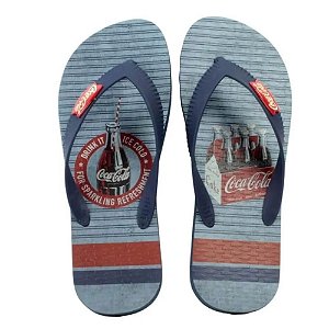 Chinelo Coca-Cola Listrado Estampa