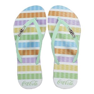 Chinelo Coca-Cola Estampa Cool Stripes