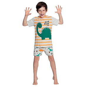 Conjunto Pijama Alakazoo Curto Dinossauro Infantil Menino