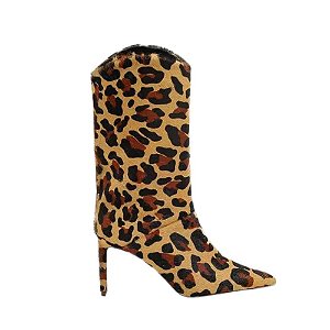 Bota Santa Lolla Couro Pelo Animal Print Feminina