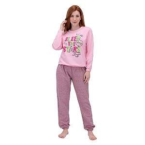 Pijama Cia Basic Sleep The Stars Feminino