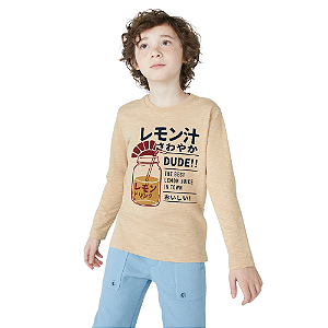 Camiseta Hering Manga Longa Flamê Infantil Menino