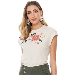 T-Shirt Doce Trama Estampa Feminina