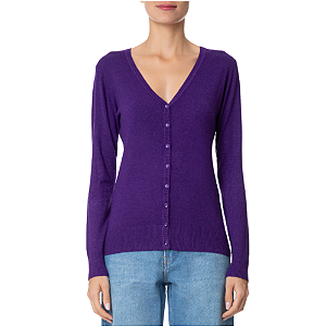 Cardigan Facinelli Gola V Básico Feminino