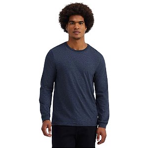 Camiseta Hering Básica Manga Longa Gola Redonda Slim Cinza Masculina