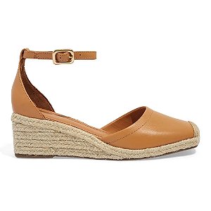 Sandália Santa Lolla Espadrille Couro Confort Marrom Feminina