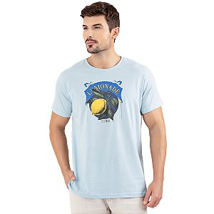 Camiseta Tigs Manga Curta Estampada Limão Azul Masculina