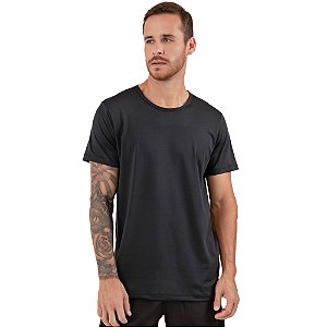 Camiseta Tigs Manga Curta Proteção UV 50+ Lisa Preta Masculina
