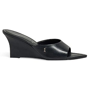 Mule Santa Lolla Couro Pelica Bico Fino Salto Anabela Feminino