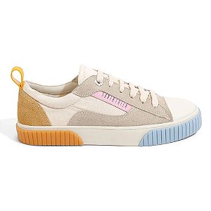 Tênis Santa Lolla Bege Camurça Flat Cadarço Feminino
