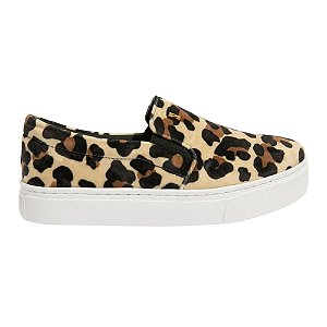 Tênis Santa Lolla Slip On Veludo Animal Print Onça Feminino