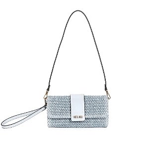 Bolsa Santa Lolla Carteira Tramado Alça Dupla Azul