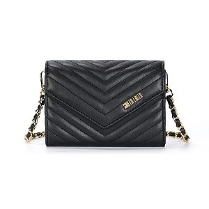 Bolsa Santa Lolla Carteira Floater Preta Alça Transversal