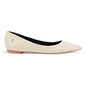 Sapatilha Santa Lolla Verniz Off White Bico Fino Feminino