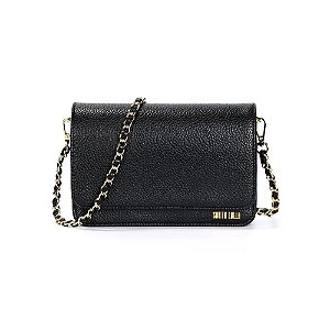 Bolsa Santa Lolla Pequena Floater Preta Alça Transversal Corrente