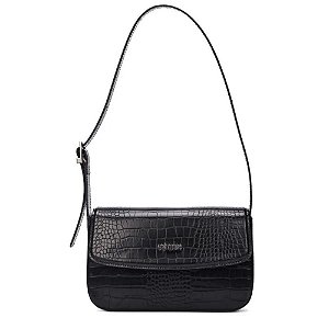 Bolsa Santa Lolla Croco Alça Ombro Preto