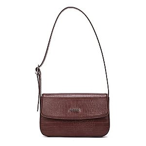 Bolsa Santa Lolla Croco Alça Ombro Marrom