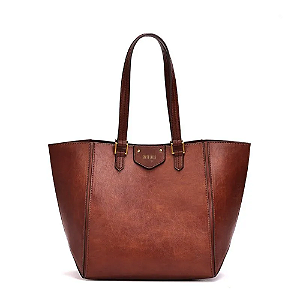 Bolsa Santa Lolla Grande Material Rustico Alça Ombro Marrom