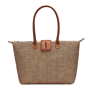Bolsa Santa Lolla Shopper Tramado Alça Ombro Bege
