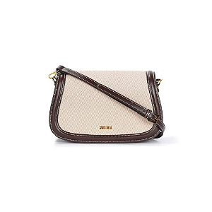 Bolsa Santa Lolla Canvas Alça Transversal Bege
