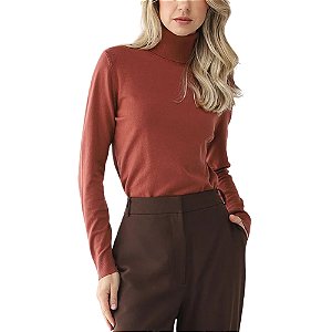 Suéter Facinelli Gola Alta Modal Liso Feminino