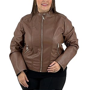 Jaqueta City Lady Resinada Casual Plus Size Feminina