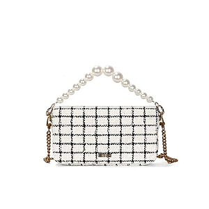 Bolsa Santa Lolla Pequena Tramado Alça Dupla Preto e Branco
