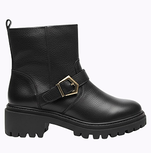 Bota Ernest Cano Curto Napa Tratorada Com Fivela Feminina