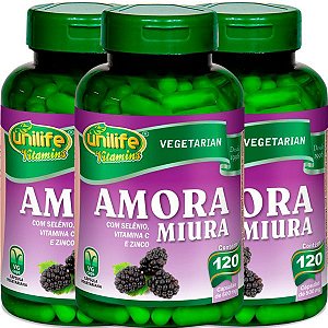 Kit 3 Amora Miura com Vitaminas Unilife 120 capsulas