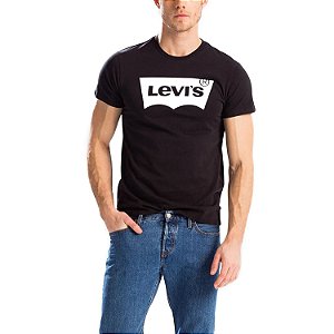 Camiseta Levis Logo Batwing Black White