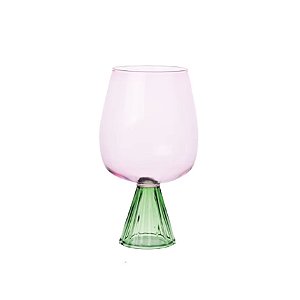 Set Taça Rosa com base verde