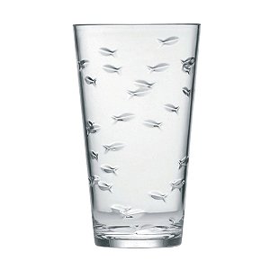 Set Copo Acrílico alto, detalhes peixe