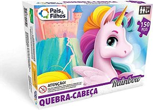 Quebra-cabeça (cartonado) Unicornio Rainbow 150 Pecas - Pais E Filhos