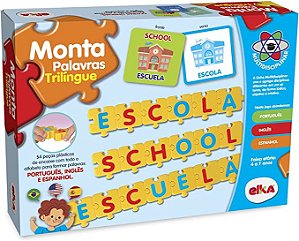 Brinquedo Educativo Monta Palavras - Trilíngue