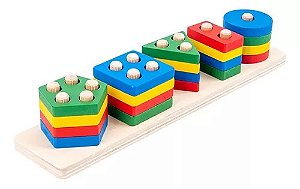 Brinquedo Pedagógico Montessori Encaixe Formas Mdf
