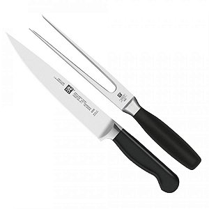 Kit com 2 peças para Churrasco - Faca para carnes + Garfo trinchante - Zwilling Pure