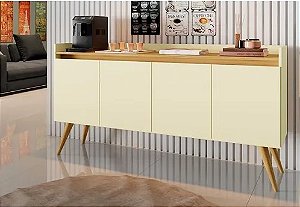 Aparador Buffet Retro Com 4 Portas Espaçoso Para Sala De Jantar Luxuoso Gd