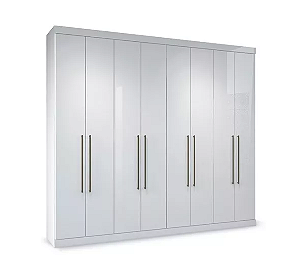 Roupeiro de Casal Grande Moderno Espaçoso com 8 Portas 4 Gavetas Luxuoso Vip