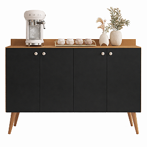 Aparador Buffet Com 4 Portas Retrô com Pés Palito