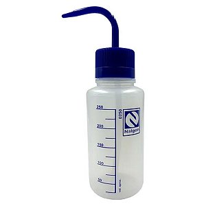 Pisseta Graduada Bico Curvo Cap 250Ml Nalgon Azul