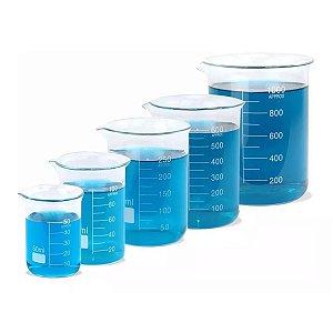 Kit Becker Bequer Vidro Graduado 50ml , 150ml, 250ml, 600ml E 1000ml