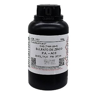 Sulfato Zinco (7H2O) PA ACS 500G Dinamica